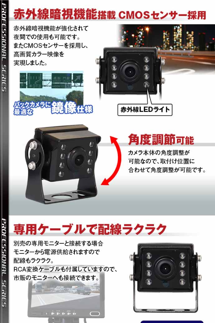 バックカメラ CMOSセンサー 12V 24V兼用 SV2-CAM02A